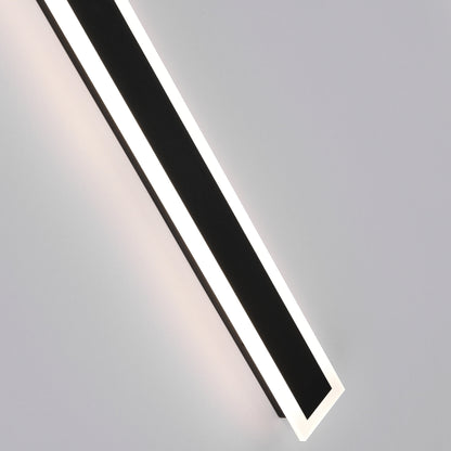 Matte Black Slim Linear Outdoor Wall Light LED Garden Sconce