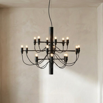 Mid Century Two Tier Candelabra LED Chandelier