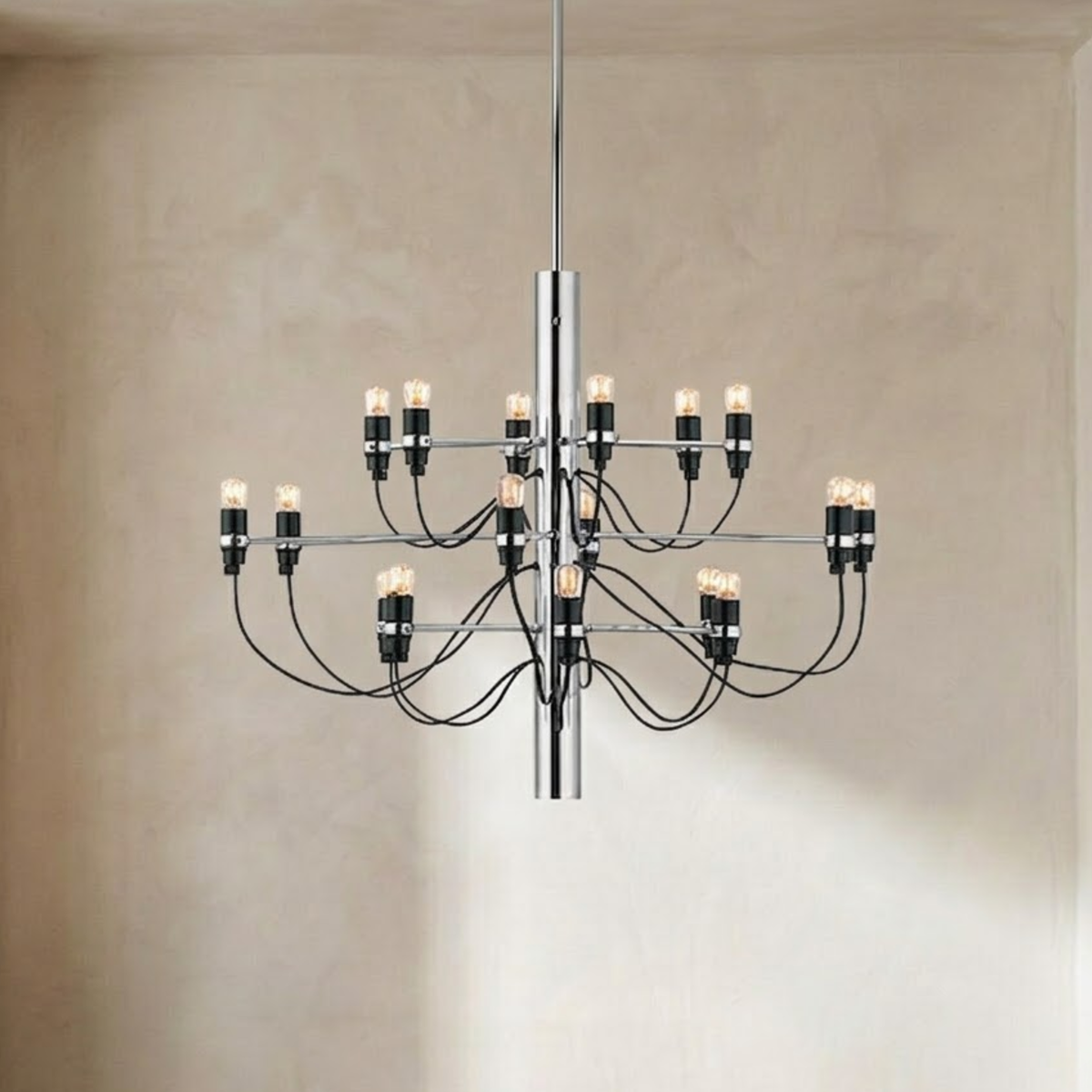 Mid Century Two Tier Candelabra LED Chandelier