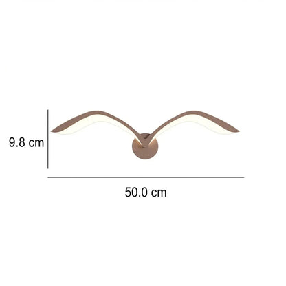 Minimalist Bird Wing LED Wall Light Sconce in Brown or White