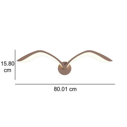 Minimalist Bird Wing LED Wall Light Sconce in Brown or White