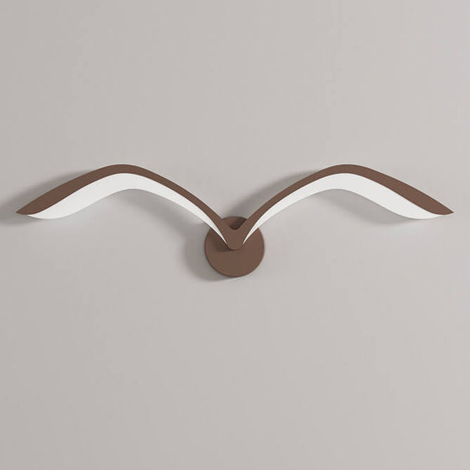 Minimalist Bird Wing LED Wall Light Sconce in Brown or White