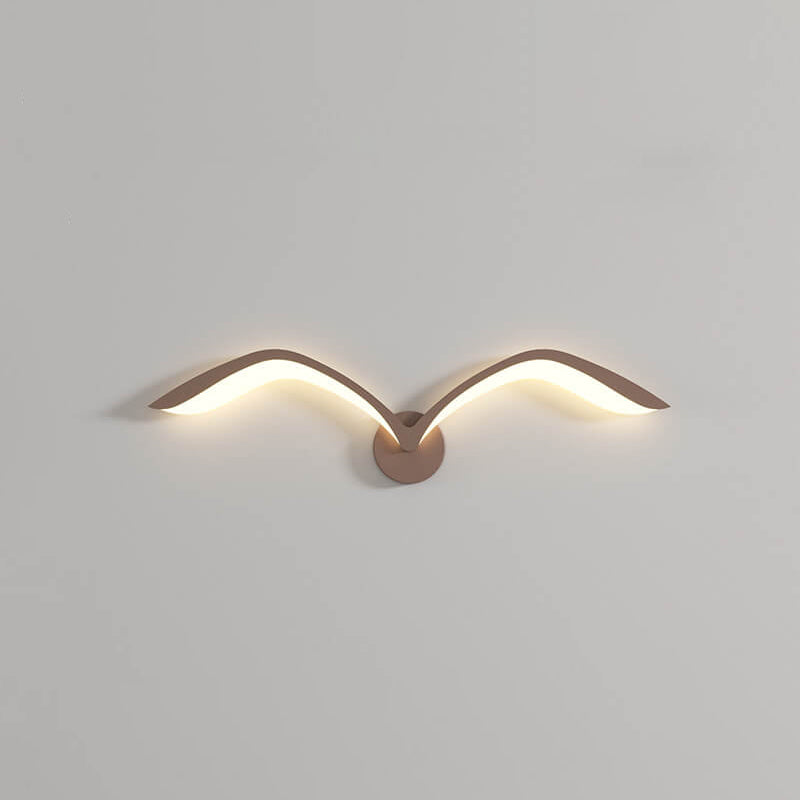 Minimalist Bird Wing LED Wall Light Sconce in Brown or White