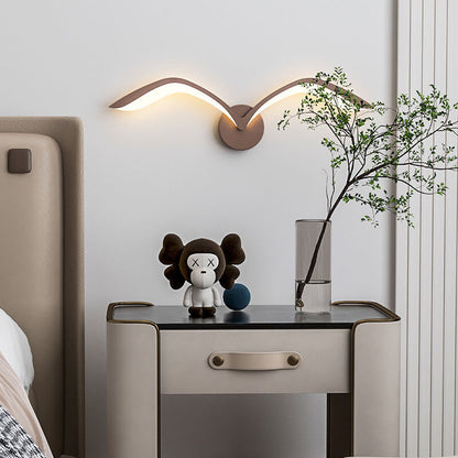 Minimalist Bird Wing LED Wall Light Sconce in Brown or White