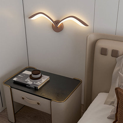Minimalist Bird Wing LED Wall Light Sconce in Brown or White