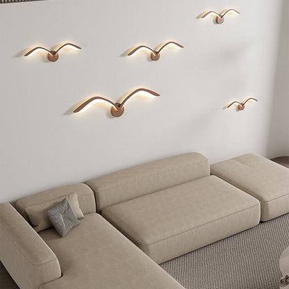 Minimalist Bird Wing LED Wall Light Sconce in Brown or White