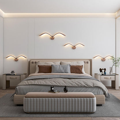 Minimalist Bird Wing LED Wall Light Sconce in Brown or White