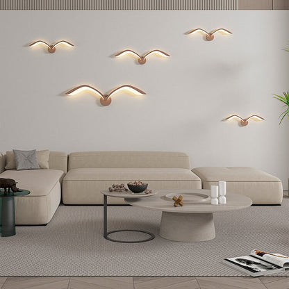 Minimalist Bird Wing LED Wall Light Sconce in Brown or White