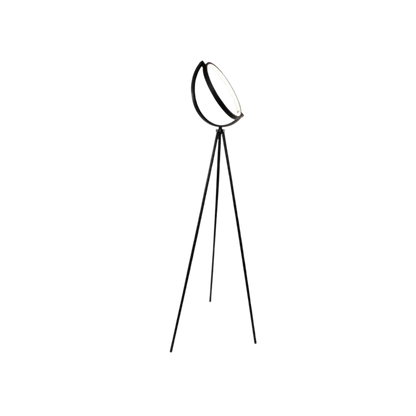 Minimalist Black Aluminium LED Ring Tripod Floor Lamp
