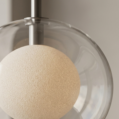 Minimalist Dimmable Glass Globe Pendant Light with Integrated LED