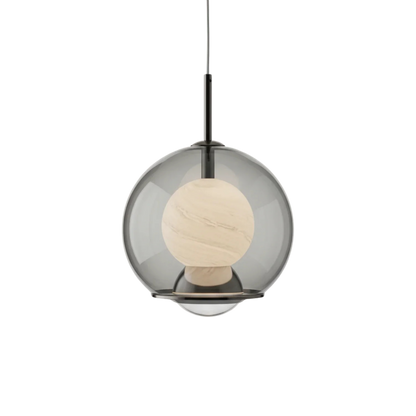 Minimalist Dimmable Glass Globe Pendant Light with Integrated LED