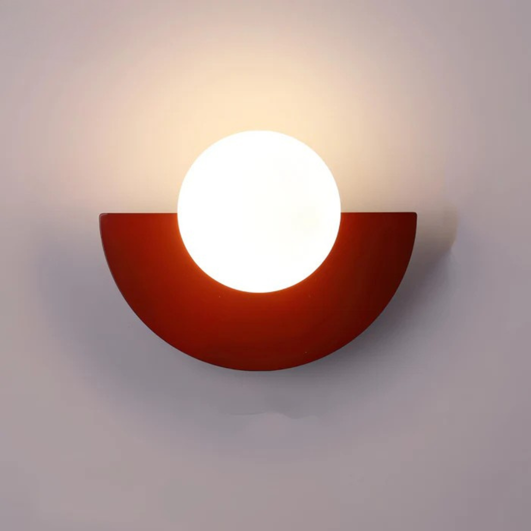 Minimalist Glass Globe LED Wall Light Half Moon Sconce