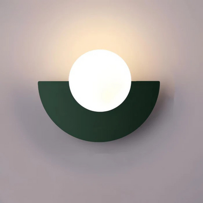 Minimalist Glass Globe LED Wall Light Half Moon Sconce