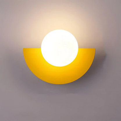 Minimalist Glass Globe LED Wall Light Half Moon Sconce