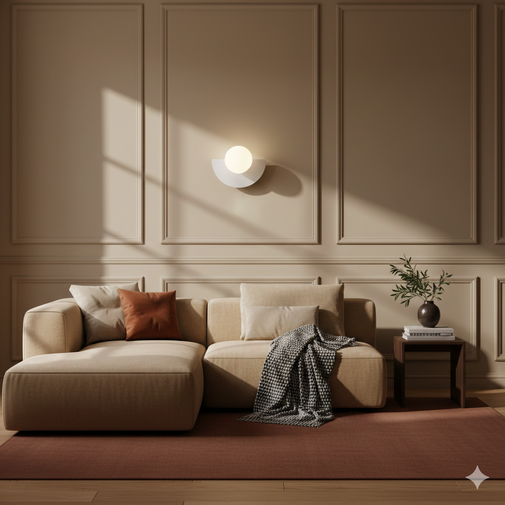 Minimalist Glass Globe LED Wall Light Half Moon Sconce