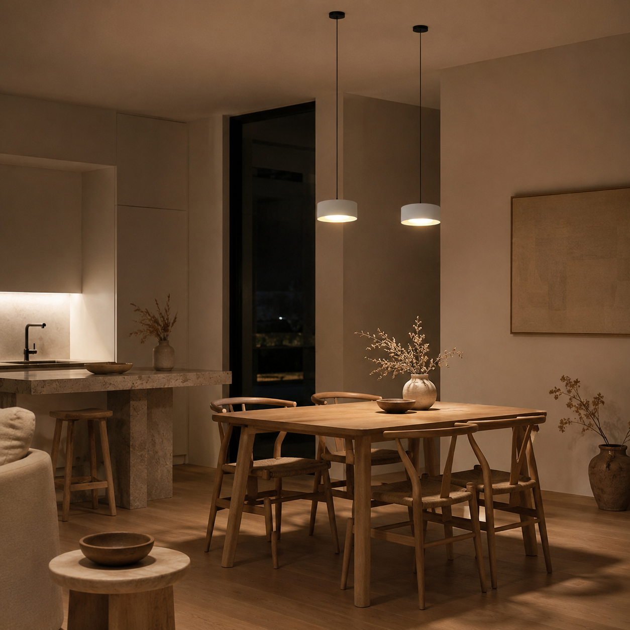 Minimalist Iron Compact Dome LED Pendant Light Kitchen Island Ceiling Light