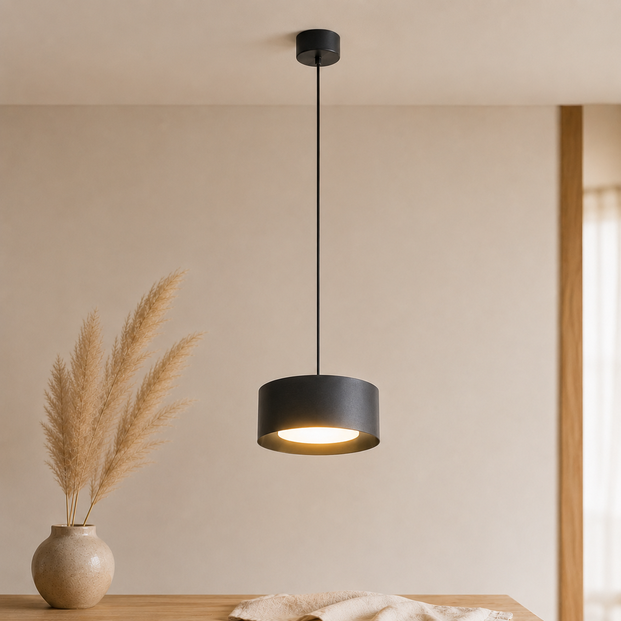 Minimalist Iron Compact Dome LED Pendant Light Kitchen Island Ceiling Light