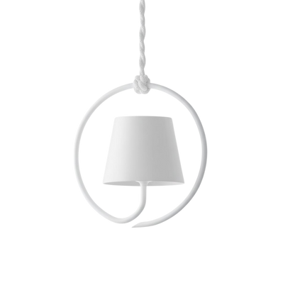 Minimalist LED Ring Frame Pendant Light With Tapered Shade