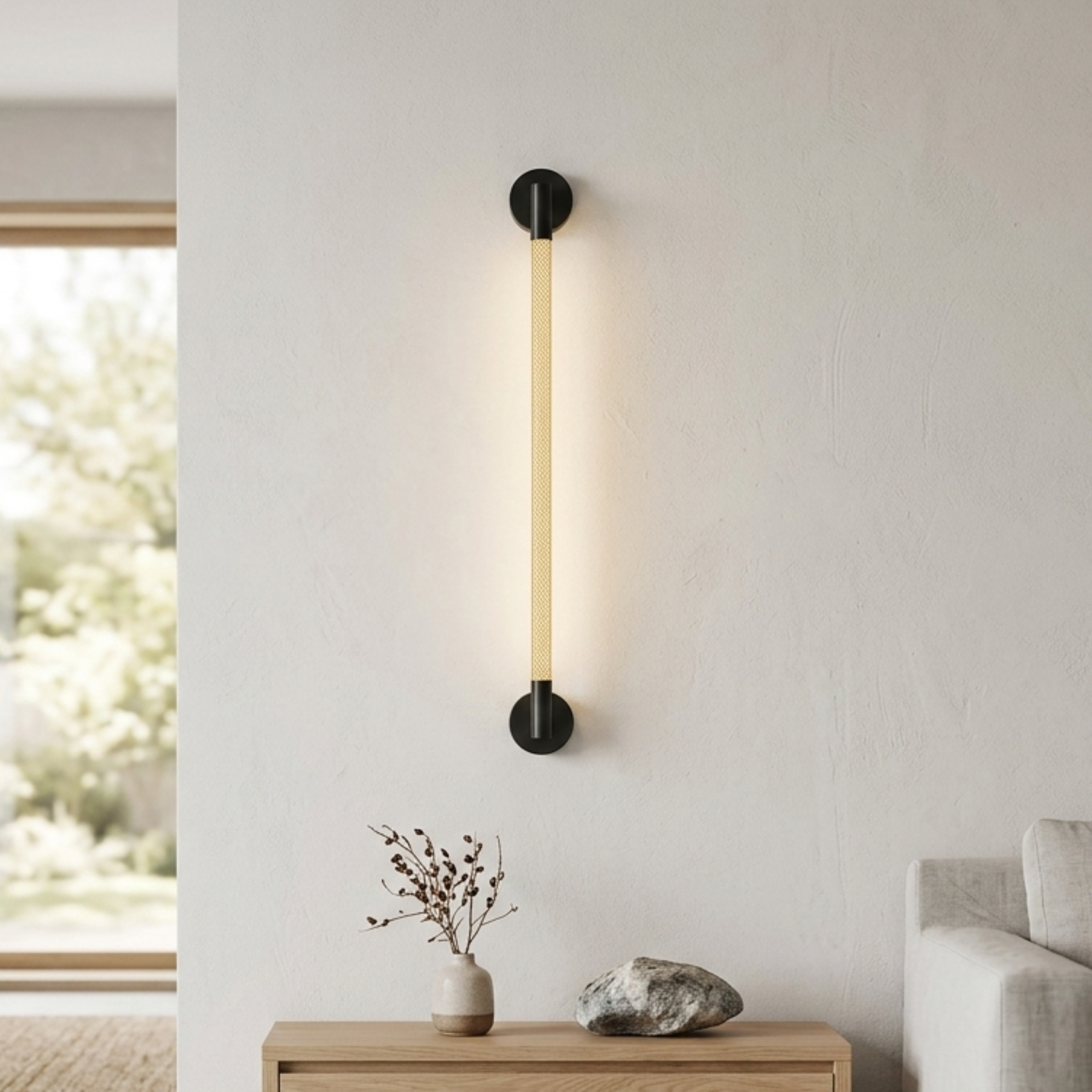 Minimalist Linear LED Tube Wall Sconce Warm White 3000K