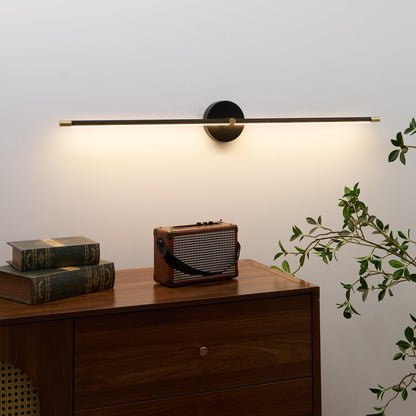 Minimalist Linear Rod LED Wall Light Double Ended Wall Sconce Black and Gold