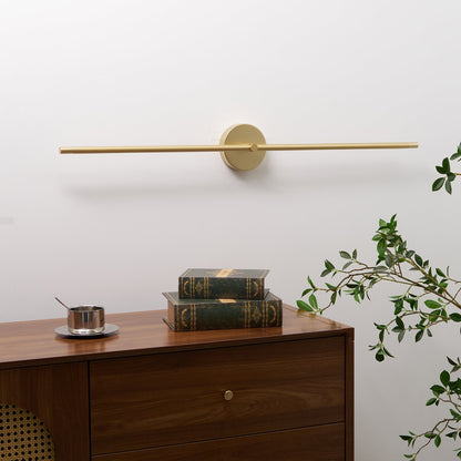 Minimalist Linear Rod LED Wall Light Double Ended Wall Sconce Black and Gold