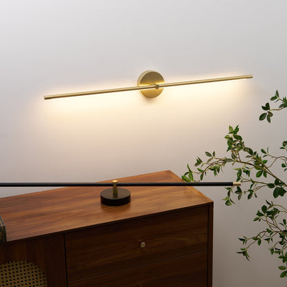 Minimalist Linear Rod LED Wall Light Double Ended Wall Sconce Black and Gold