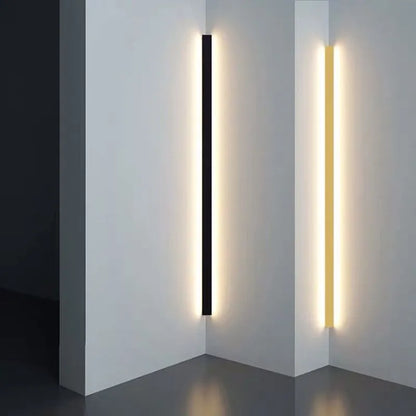 Minimalist Linear Rod LED Wall Light Metal Wall Sconce Gold Black and White