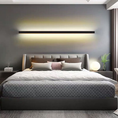 Minimalist Linear Rod LED Wall Light Metal Wall Sconce Gold Black and White