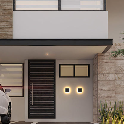 Minimalist Round And Square Outdoor Wall Light LED Black And White