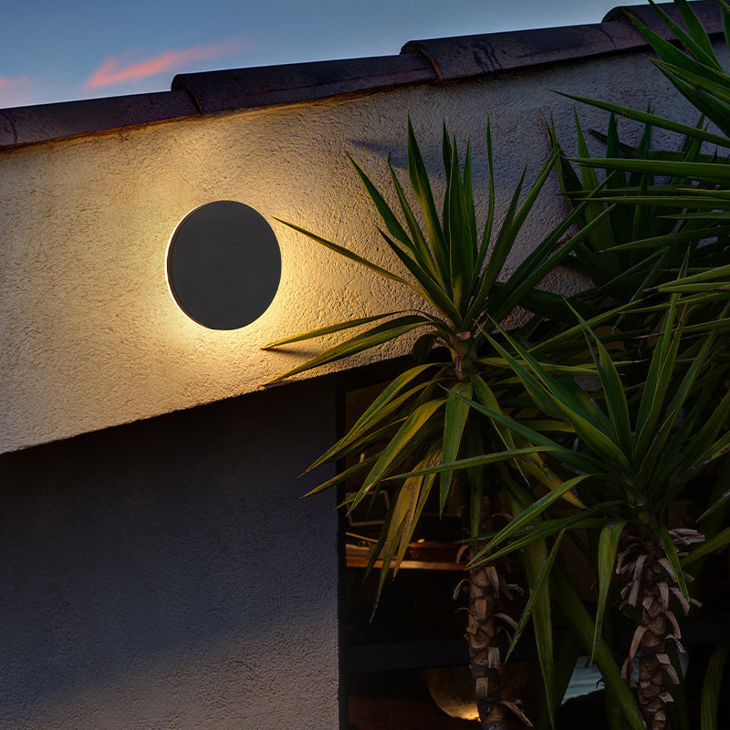 Minimalist Round And Square Outdoor Wall Light LED Black And White