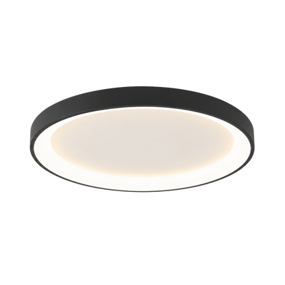 Minimalist Round LED Flush Mount Ceiling Light In Black Or White Single Or Three Ring Set