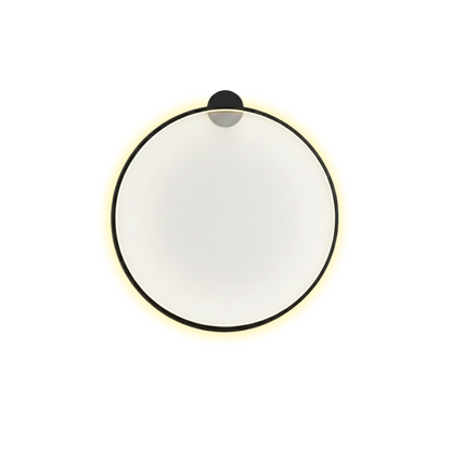Minimalist Round LED Wall Light Black Frame Circular Wall Sconce