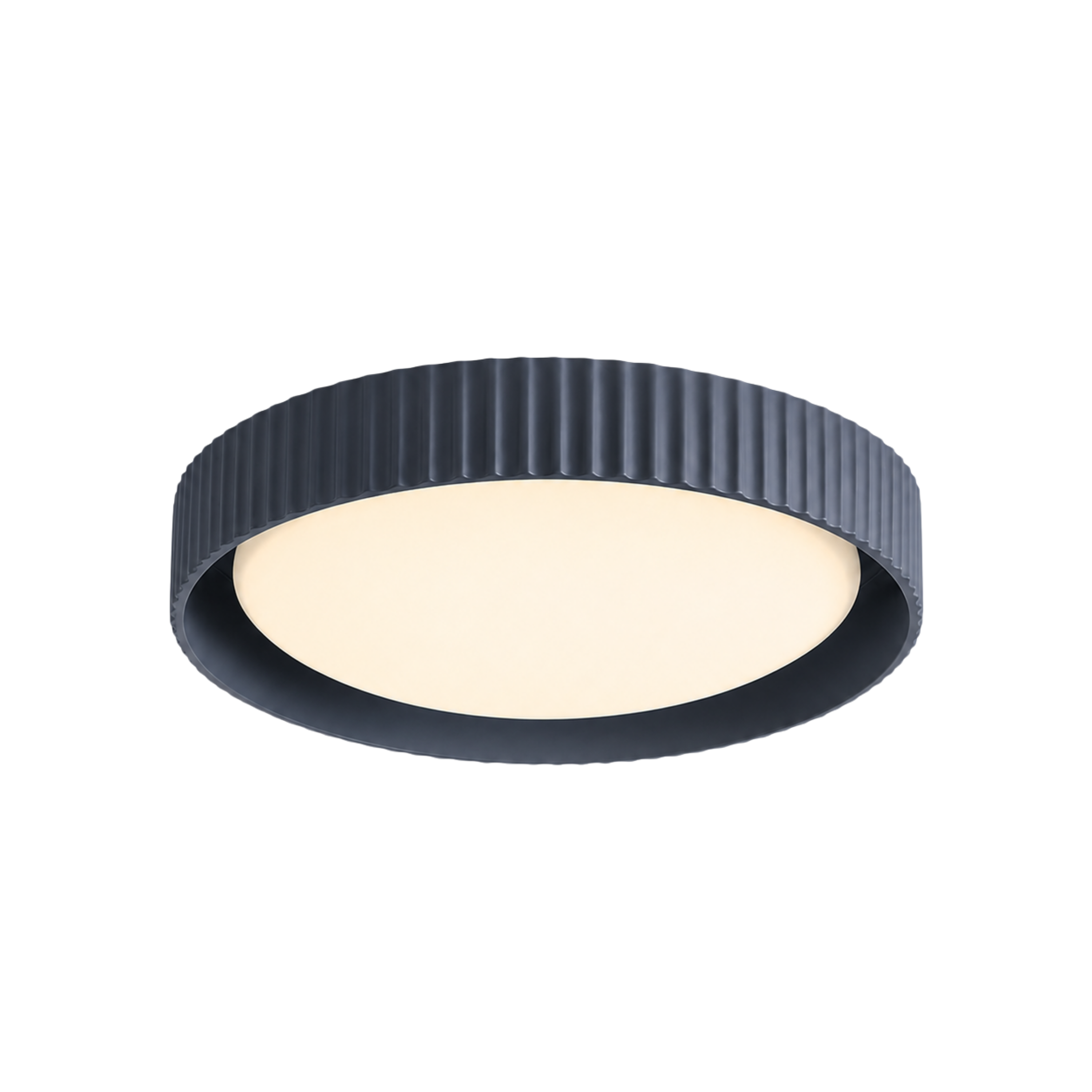 Minimalist Round Ribbed Resin Flush Mount Ceiling Light