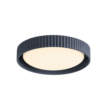 Minimalist Round Ribbed Resin Flush Mount Ceiling Light