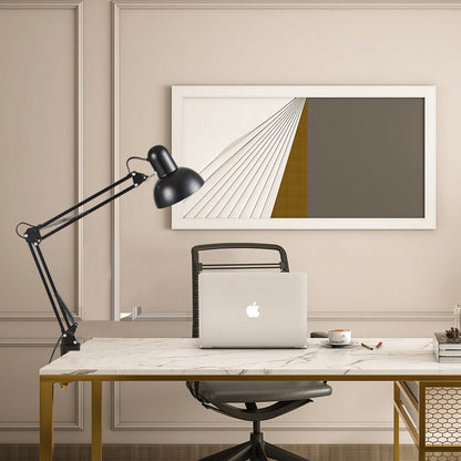 Modern Adjustable Swing Arm Clip On Metal LED Desk Table Lamp