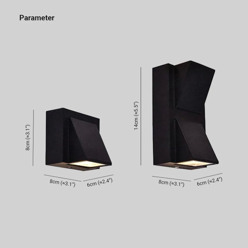 Modern Black Metal LED Outdoor Wall Light