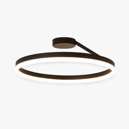 Modern Circular Ring LED Flush Mount Ceiling Light Black White Minimalist