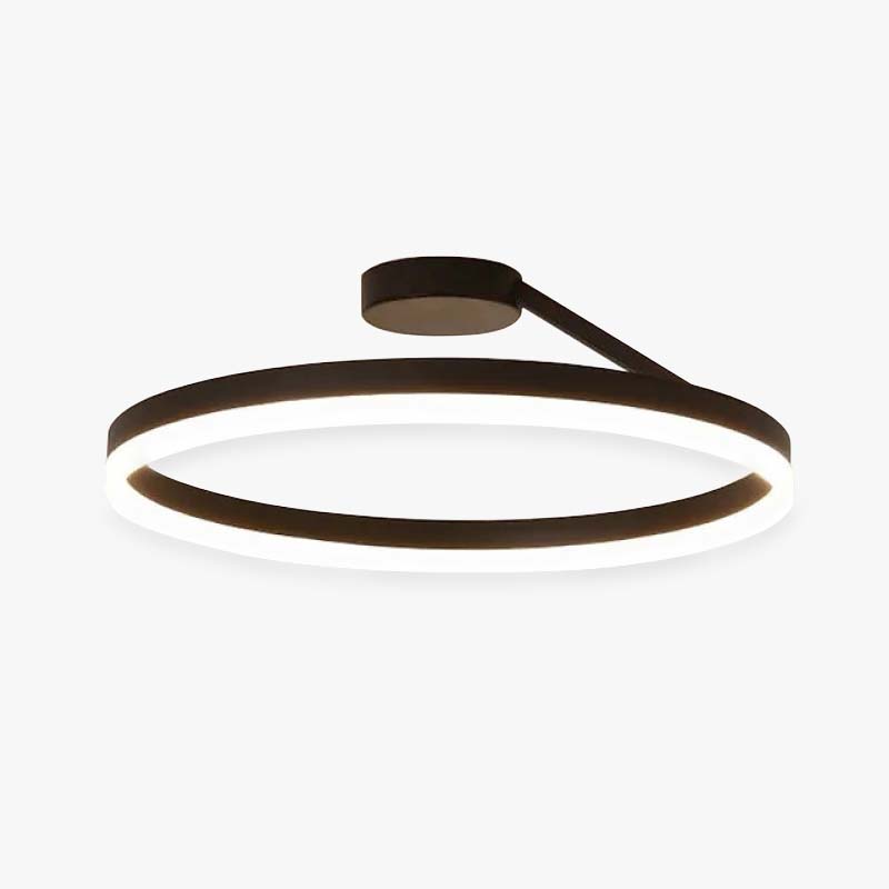 Modern Circular Ring LED Flush Mount Ceiling Light Black White Minimalist