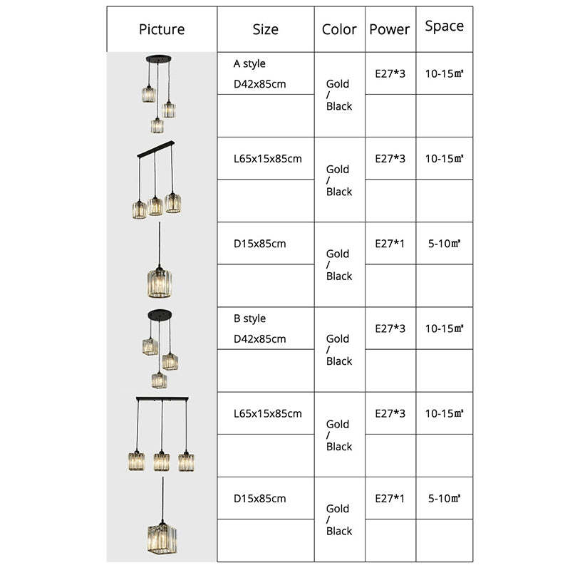 Modern Cluster Cylinder Glass Pendant Light Black Ribbed Shades Linear