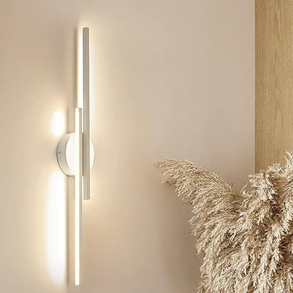 Modern Disc and Linear Rod LED Wall Light Minimalist Metal Wall Sconce