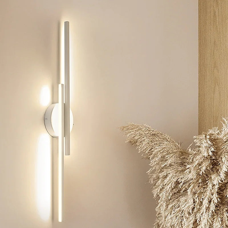 Modern Disc and Linear Rod LED Wall Light Minimalist Metal Wall Sconce
