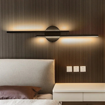 Modern Disc and Linear Rod LED Wall Light Minimalist Metal Wall Sconce