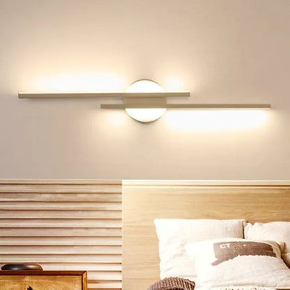 Modern Disc and Linear Rod LED Wall Light Minimalist Metal Wall Sconce