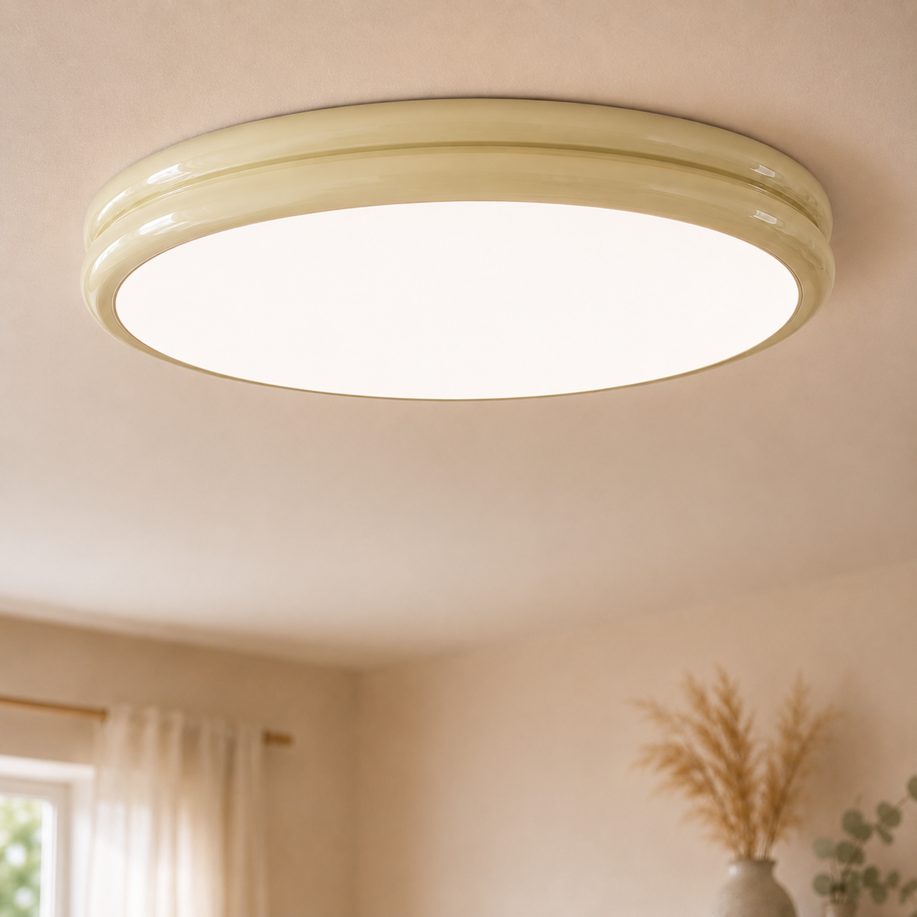 Modern Glossy Round LED Flush Mount Ceiling Light