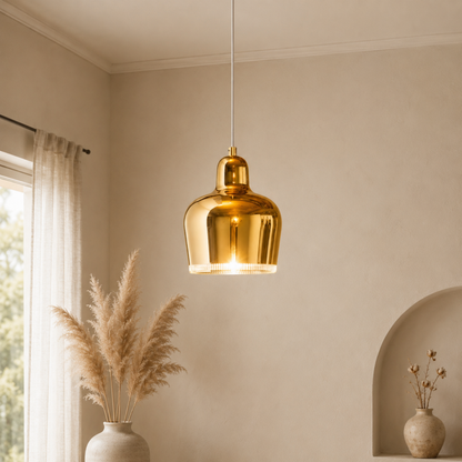 Modern Gold Bell Shaped Metal LED Pendant Light
