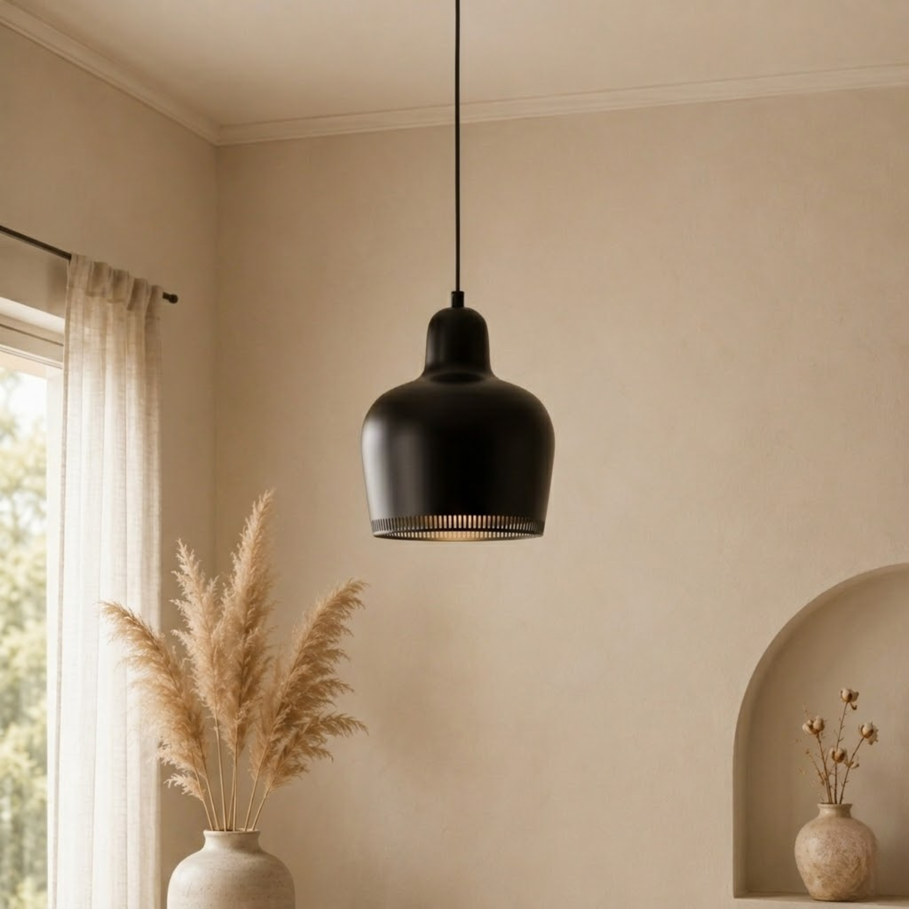 Modern Gold Bell Shaped Metal LED Pendant Light