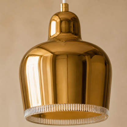 Modern Gold Bell Shaped Metal LED Pendant Light