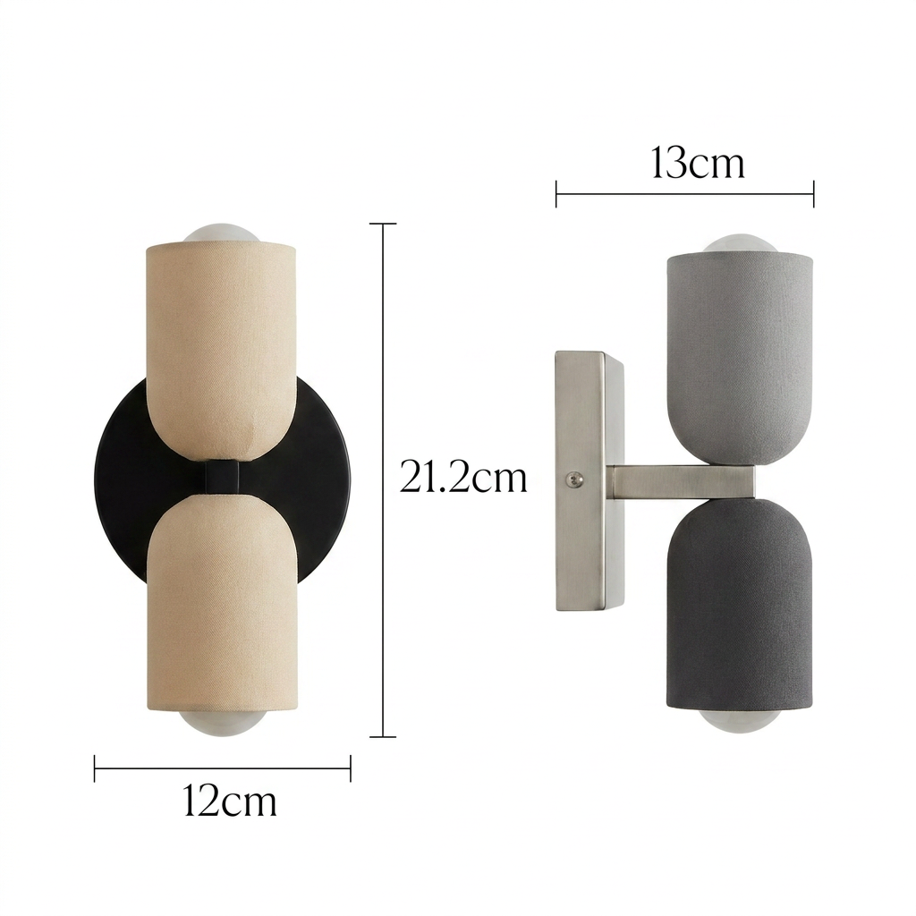 Modern Metal Cylinder Two Light Up And Down Wall Sconce