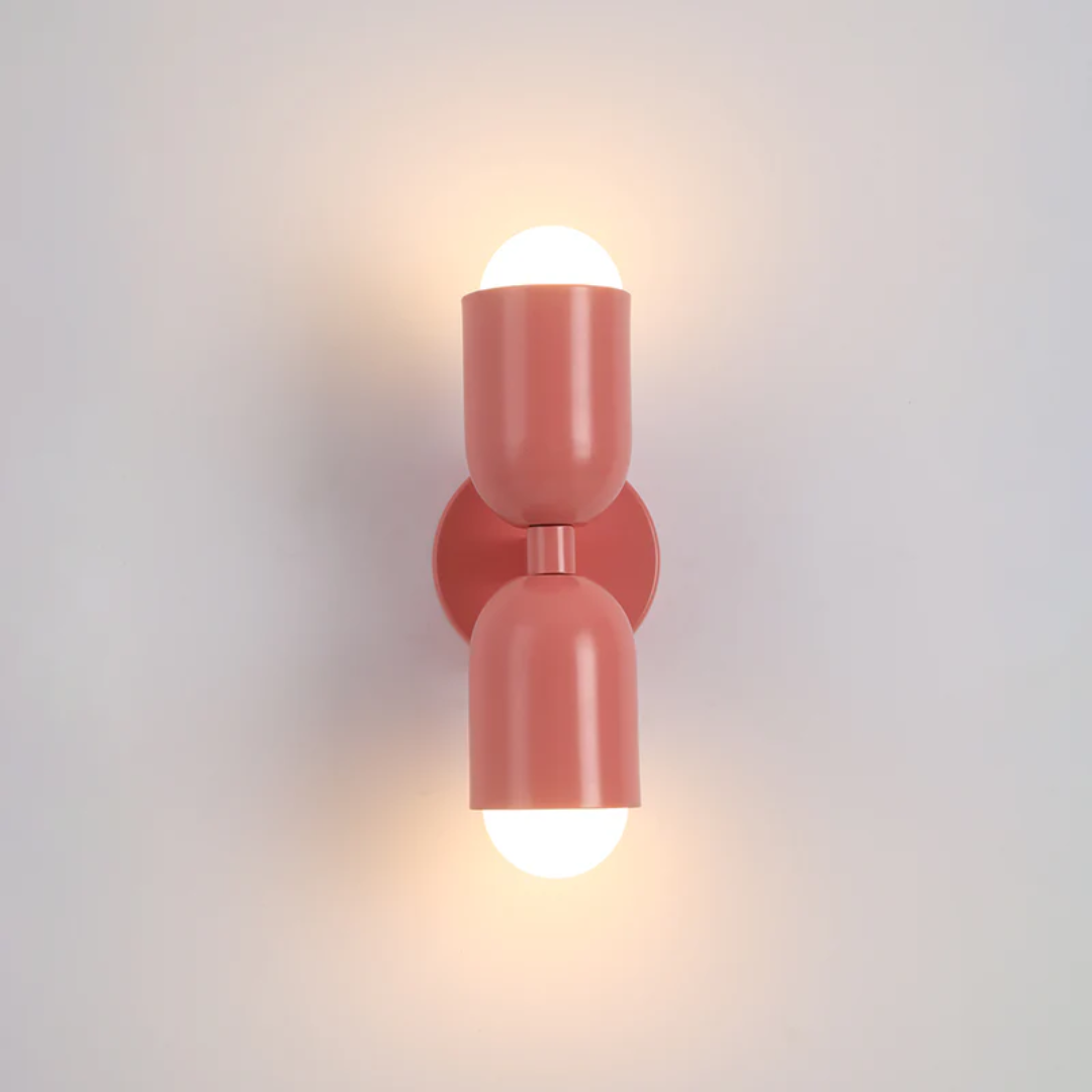 Modern Metal Cylinder Two Light Up And Down Wall Sconce