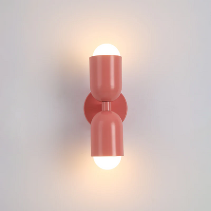 Modern Metal Cylinder Two Light Up And Down Wall Sconce